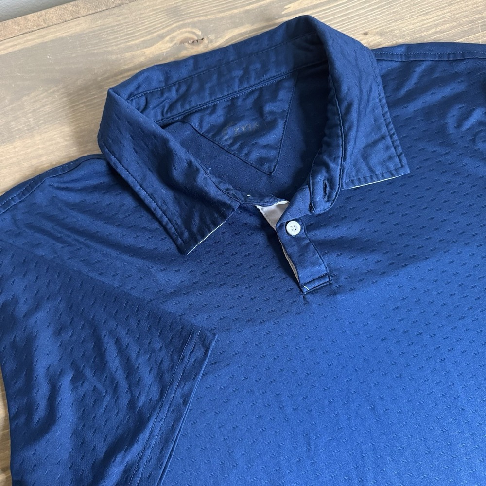 Zyia Active Men's Large Navy Blue Short Sleeve Polo Shirt‎ Golf Tennis Atheists